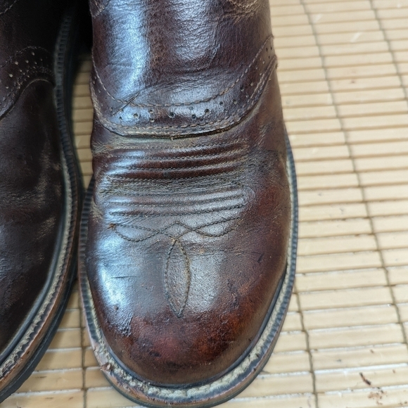 Justin Boots "Stampede"  steel toe. Brown Buffalo leather. Waterproof. Work boot - Picture 8 of 11